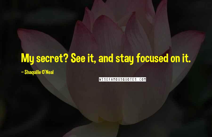 Shaquille O'Neal Quotes: My secret? See it, and stay focused on it.