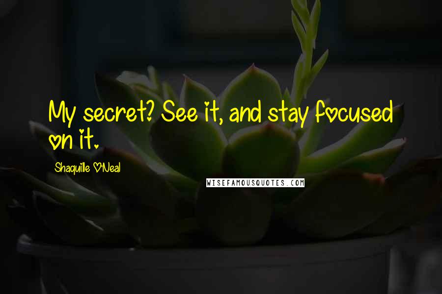 Shaquille O'Neal Quotes: My secret? See it, and stay focused on it.