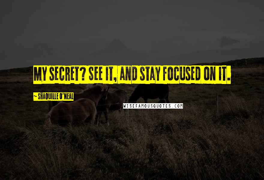Shaquille O'Neal Quotes: My secret? See it, and stay focused on it.