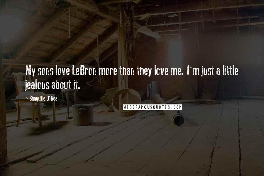 Shaquille O'Neal Quotes: My sons love LeBron more than they love me. I'm just a little jealous about it.