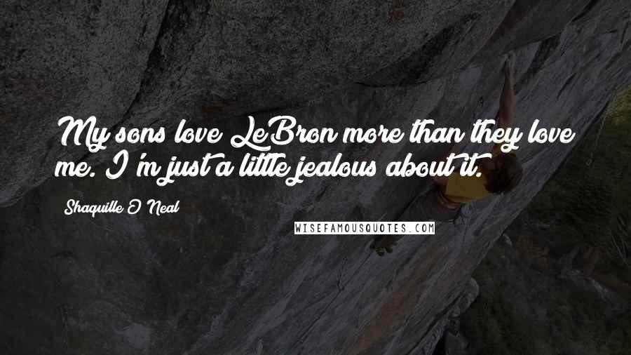 Shaquille O'Neal Quotes: My sons love LeBron more than they love me. I'm just a little jealous about it.
