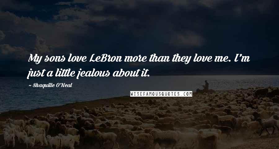 Shaquille O'Neal Quotes: My sons love LeBron more than they love me. I'm just a little jealous about it.