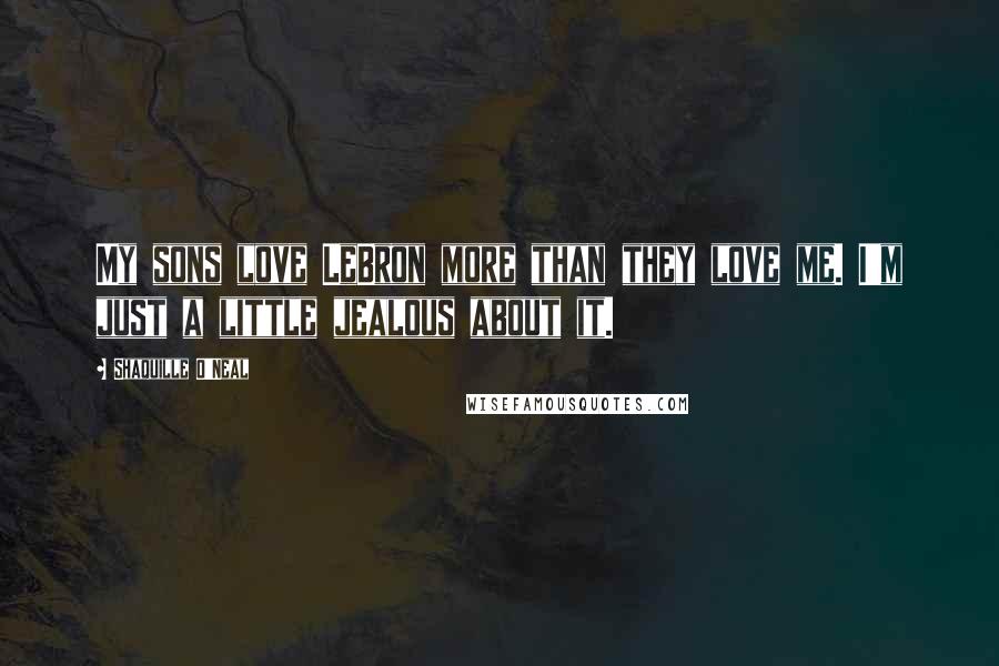 Shaquille O'Neal Quotes: My sons love LeBron more than they love me. I'm just a little jealous about it.