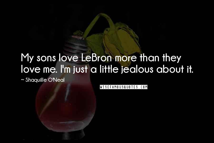 Shaquille O'Neal Quotes: My sons love LeBron more than they love me. I'm just a little jealous about it.