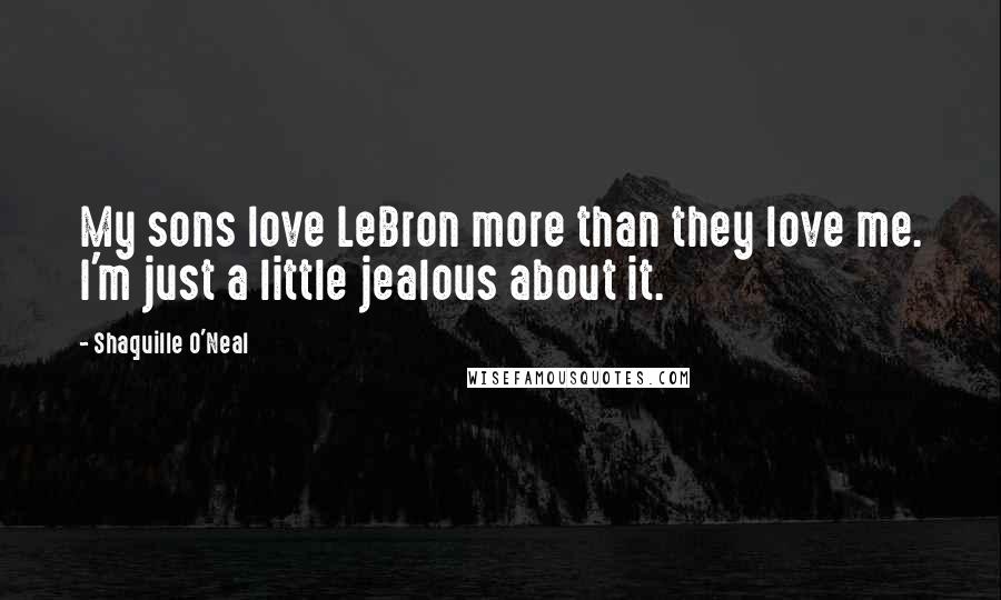 Shaquille O'Neal Quotes: My sons love LeBron more than they love me. I'm just a little jealous about it.
