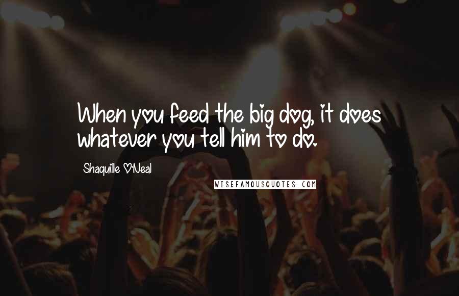 Shaquille O'Neal Quotes: When you feed the big dog, it does whatever you tell him to do.