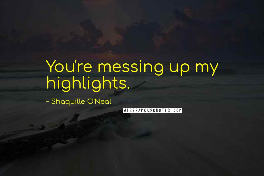 Shaquille O'Neal Quotes: You're messing up my highlights.