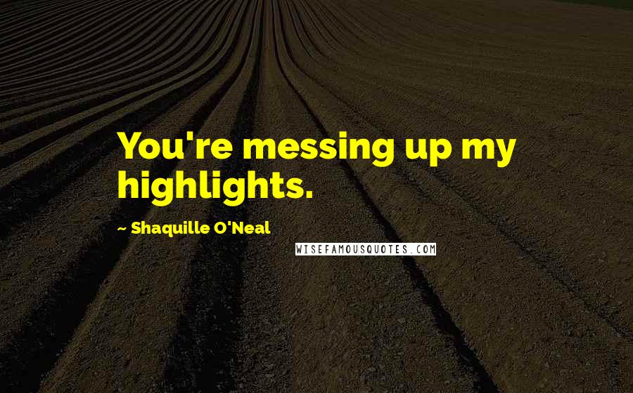 Shaquille O'Neal Quotes: You're messing up my highlights.