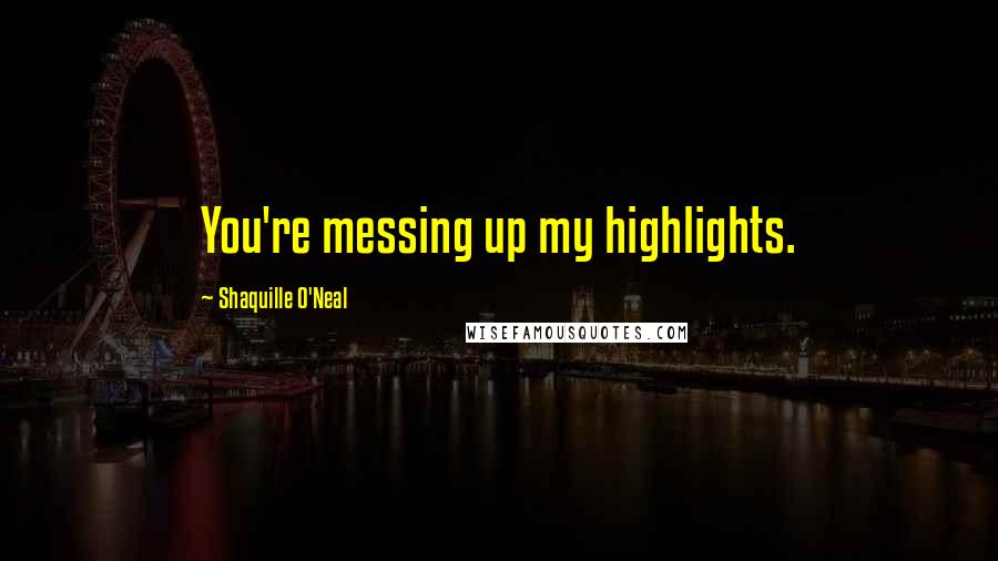 Shaquille O'Neal Quotes: You're messing up my highlights.