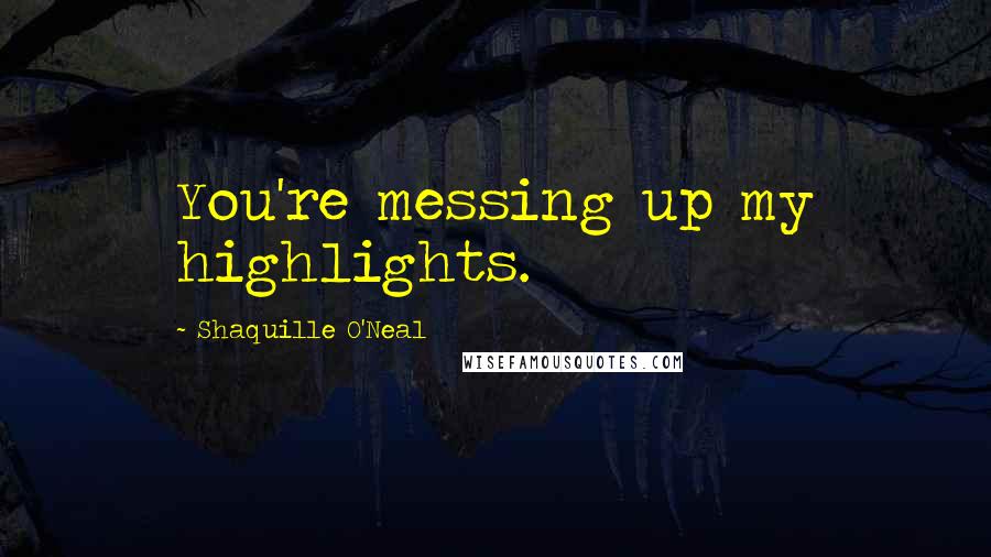 Shaquille O'Neal Quotes: You're messing up my highlights.