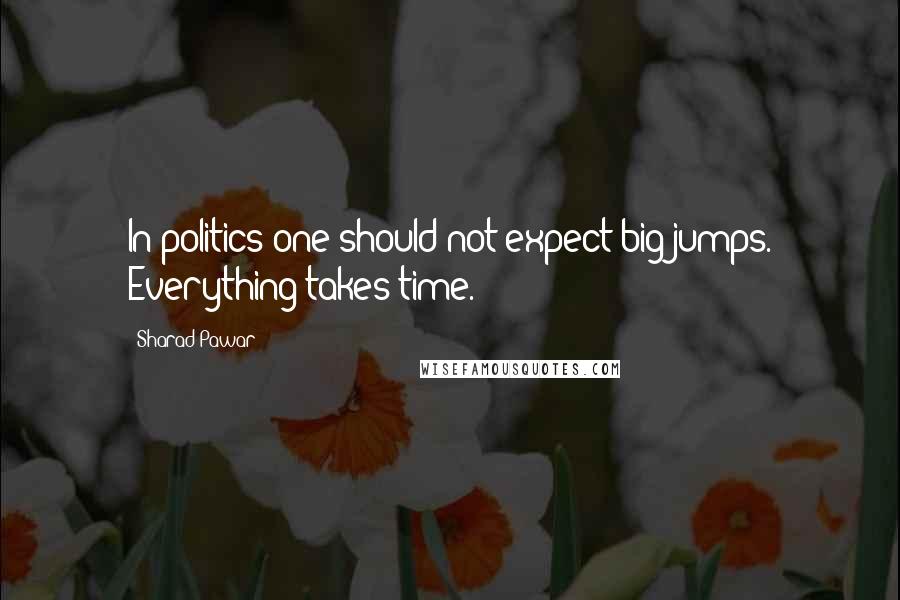 Sharad Pawar Quotes: In politics one should not expect big jumps. Everything takes time.