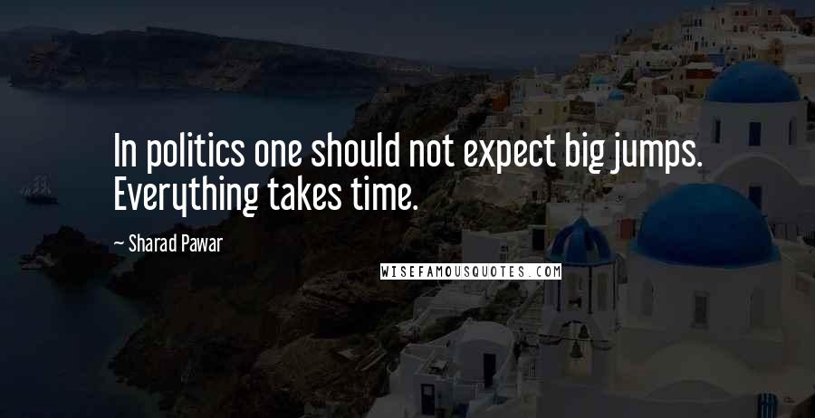 Sharad Pawar Quotes: In politics one should not expect big jumps. Everything takes time.