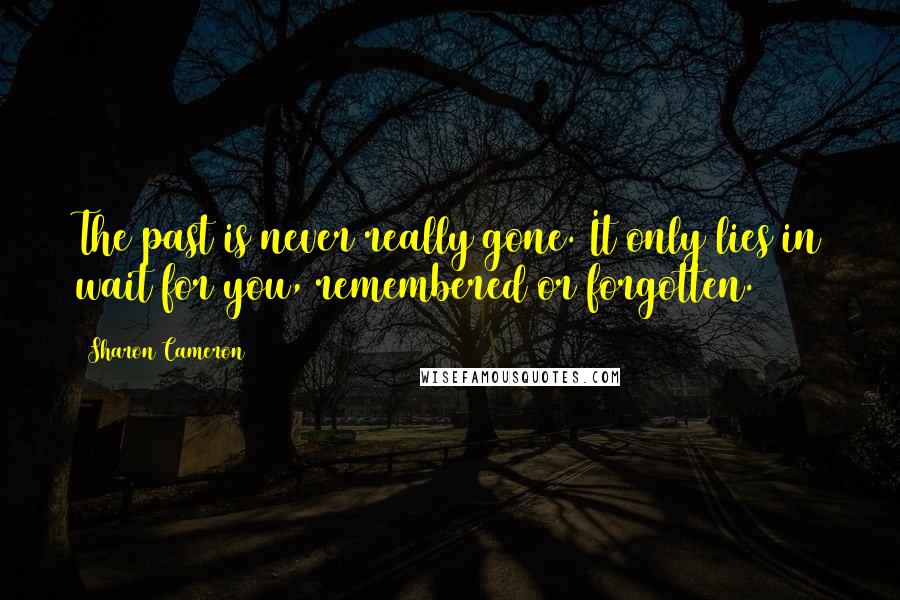 Sharon Cameron Quotes: The past is never really gone. It only lies in wait for you, remembered or forgotten.