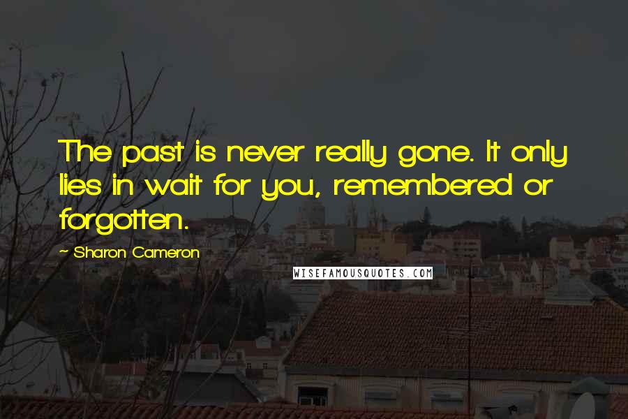 Sharon Cameron Quotes: The past is never really gone. It only lies in wait for you, remembered or forgotten.