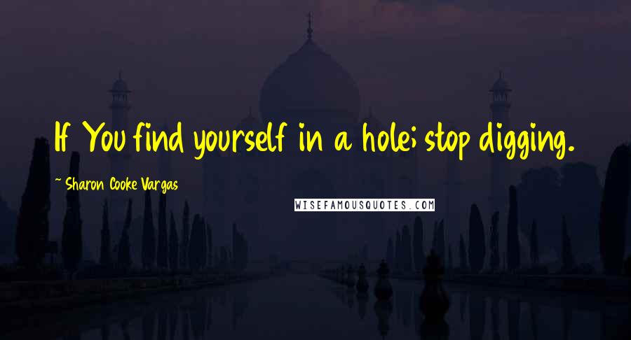 Sharon Cooke Vargas Quotes: If You find yourself in a hole; stop digging.
