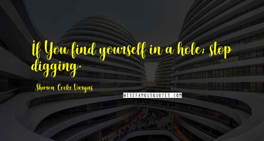 Sharon Cooke Vargas Quotes: If You find yourself in a hole; stop digging.