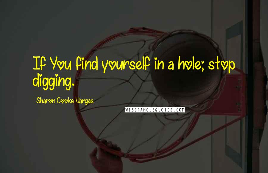 Sharon Cooke Vargas Quotes: If You find yourself in a hole; stop digging.