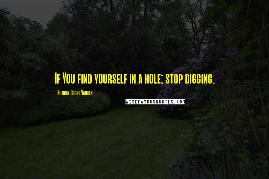 Sharon Cooke Vargas Quotes: If You find yourself in a hole; stop digging.