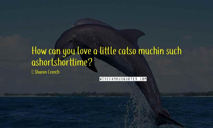 Sharon Creech Quotes: How can you love a little catso muchin such ashortshorttime?