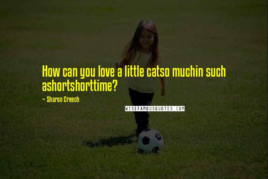 Sharon Creech Quotes: How can you love a little catso muchin such ashortshorttime?