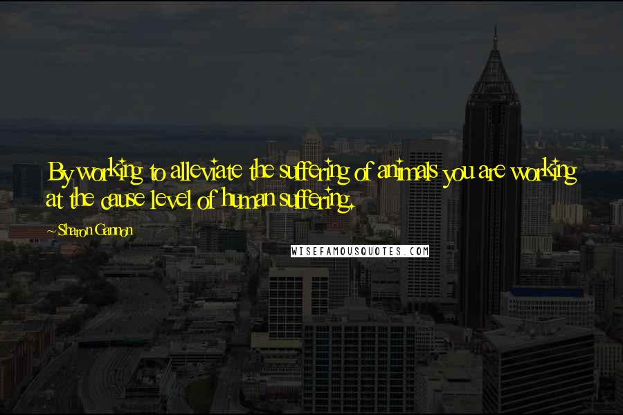 Sharon Gannon Quotes: By working to alleviate the suffering of animals you are working at the cause level of human suffering.