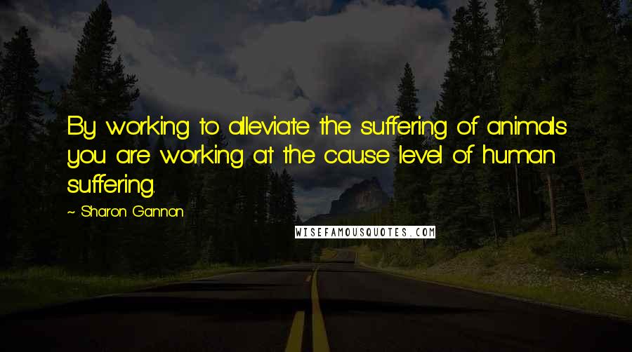 Sharon Gannon Quotes: By working to alleviate the suffering of animals you are working at the cause level of human suffering.