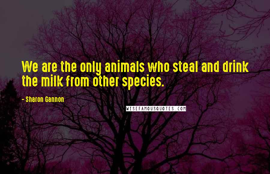 Sharon Gannon Quotes: We are the only animals who steal and drink the milk from other species.