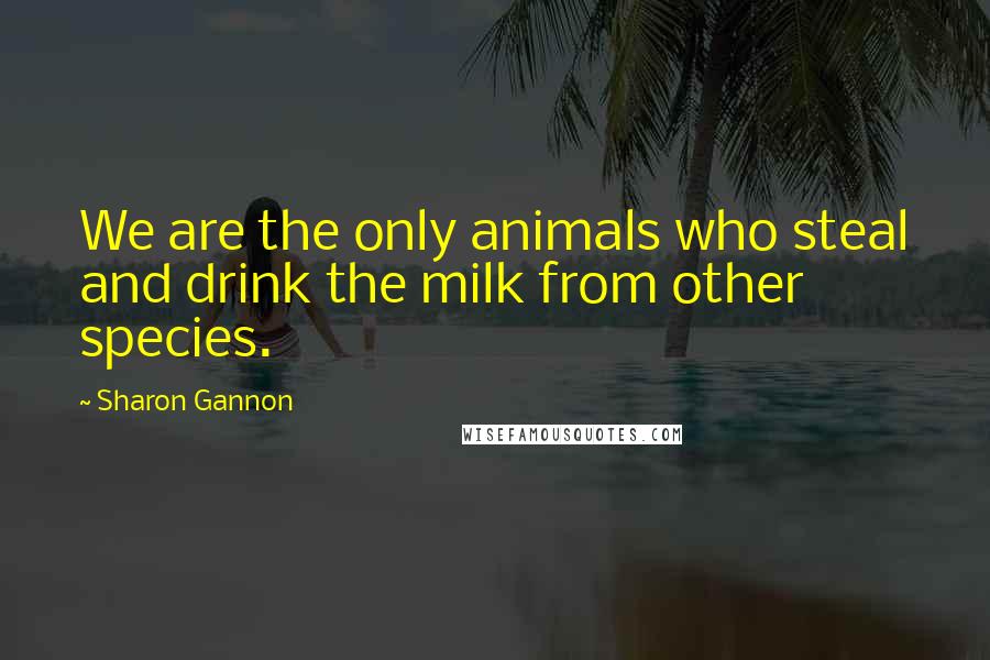 Sharon Gannon Quotes: We are the only animals who steal and drink the milk from other species.