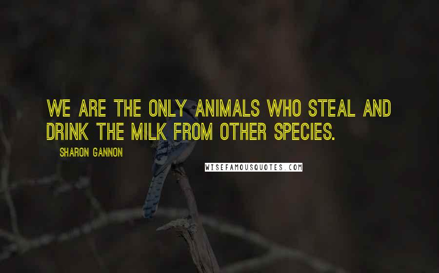 Sharon Gannon Quotes: We are the only animals who steal and drink the milk from other species.