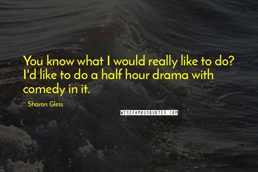 Sharon Gless Quotes: You know what I would really like to do? I'd like to do a half hour drama with comedy in it.