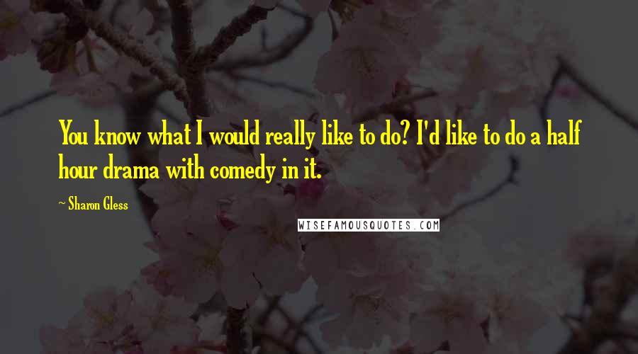 Sharon Gless Quotes: You know what I would really like to do? I'd like to do a half hour drama with comedy in it.