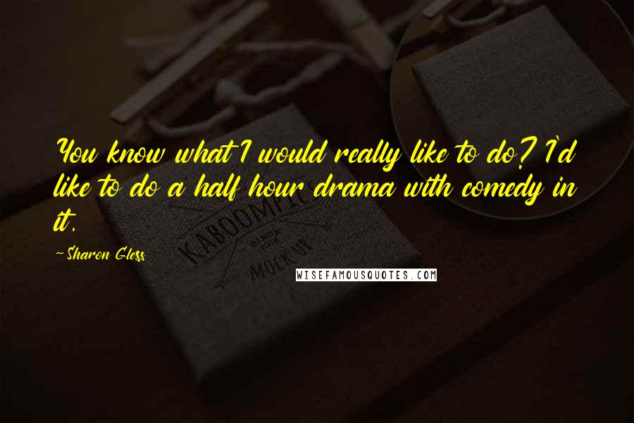 Sharon Gless Quotes: You know what I would really like to do? I'd like to do a half hour drama with comedy in it.