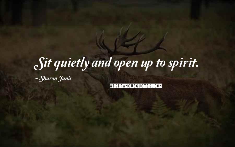 Sharon Janis Quotes: Sit quietly and open up to spirit.