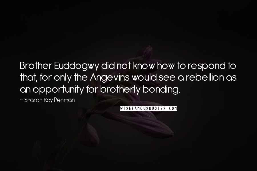 Sharon Kay Penman Quotes: Brother Euddogwy did not know how to respond to that, for only the Angevins would see a rebellion as an opportunity for brotherly bonding.