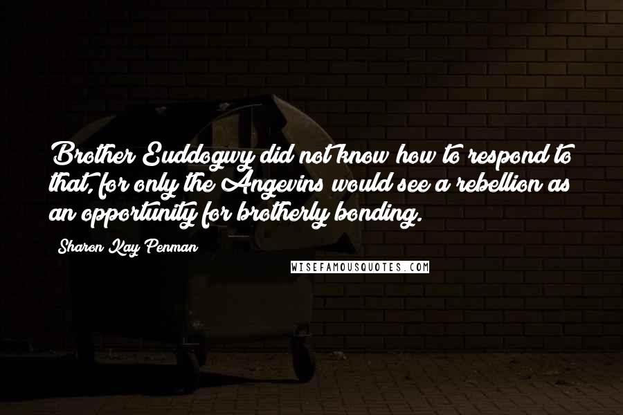 Sharon Kay Penman Quotes: Brother Euddogwy did not know how to respond to that, for only the Angevins would see a rebellion as an opportunity for brotherly bonding.
