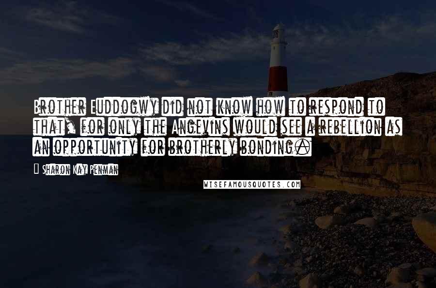 Sharon Kay Penman Quotes: Brother Euddogwy did not know how to respond to that, for only the Angevins would see a rebellion as an opportunity for brotherly bonding.