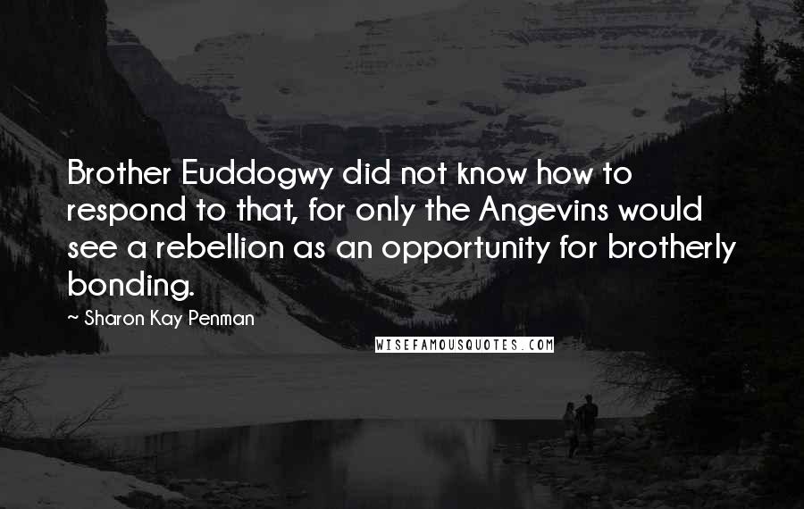 Sharon Kay Penman Quotes: Brother Euddogwy did not know how to respond to that, for only the Angevins would see a rebellion as an opportunity for brotherly bonding.
