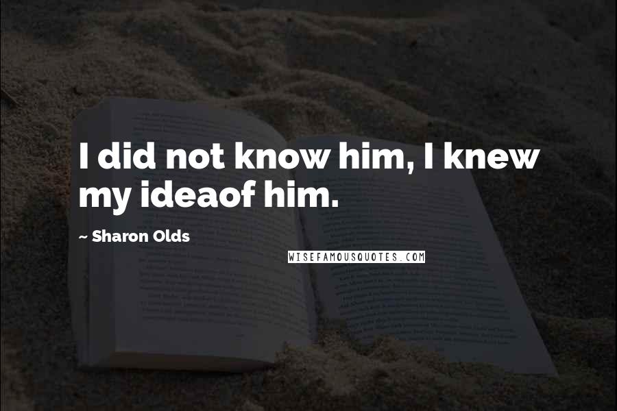 Sharon Olds Quotes: I did not know him, I knew my ideaof him.