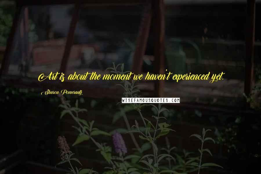 Sharon Pomerantz Quotes: Art is about the moment we haven't experienced yet.