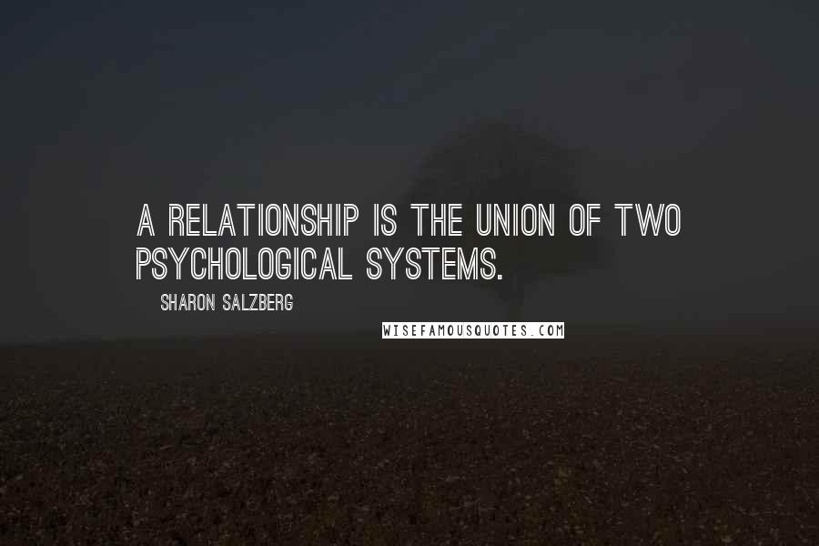 Sharon Salzberg Quotes: A relationship is the union of two psychological systems.