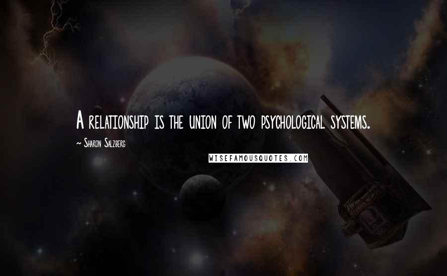 Sharon Salzberg Quotes: A relationship is the union of two psychological systems.