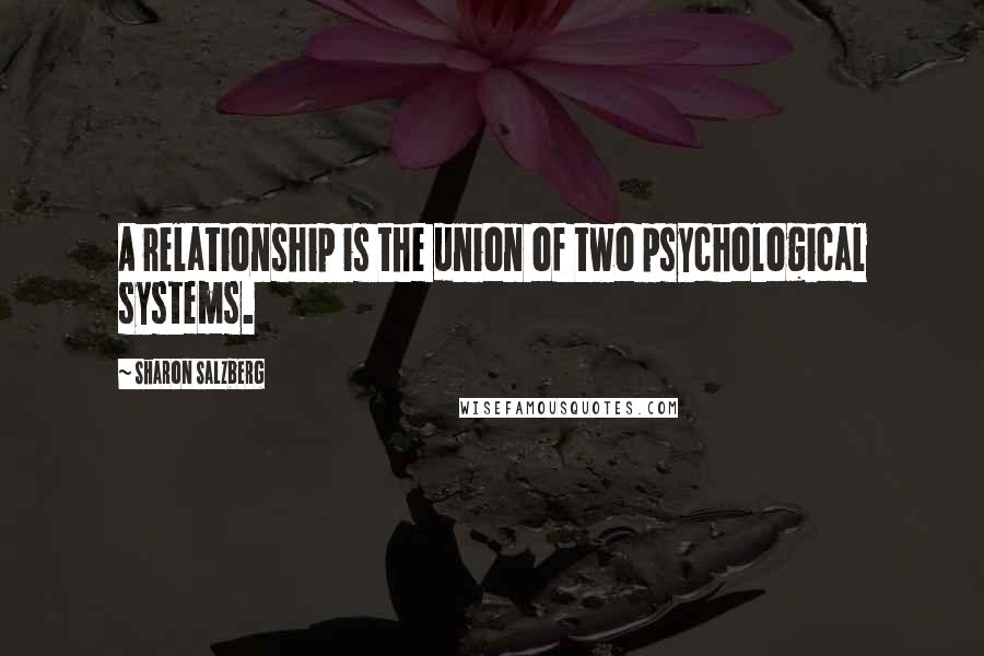 Sharon Salzberg Quotes: A relationship is the union of two psychological systems.