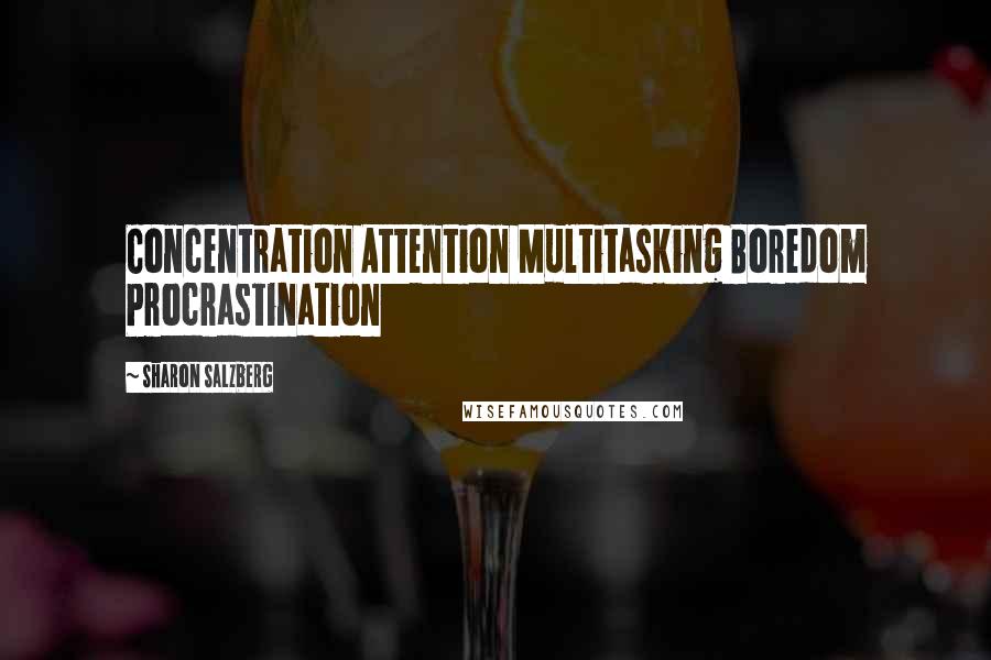 Sharon Salzberg Quotes: Concentration Attention Multitasking Boredom Procrastination