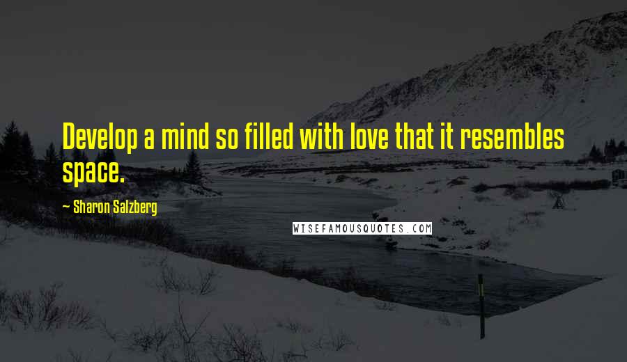 Sharon Salzberg Quotes: Develop a mind so filled with love that it resembles space.
