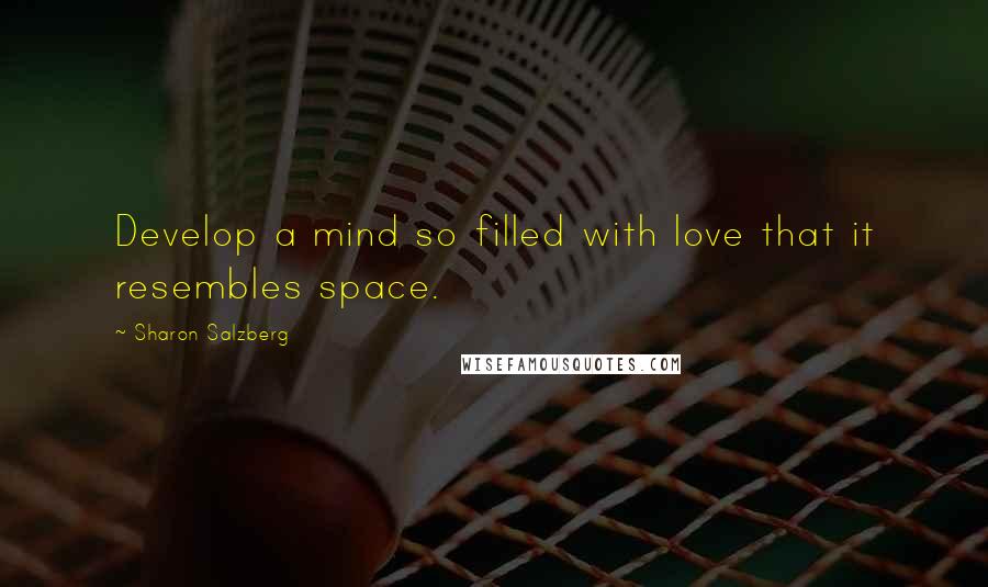 Sharon Salzberg Quotes: Develop a mind so filled with love that it resembles space.