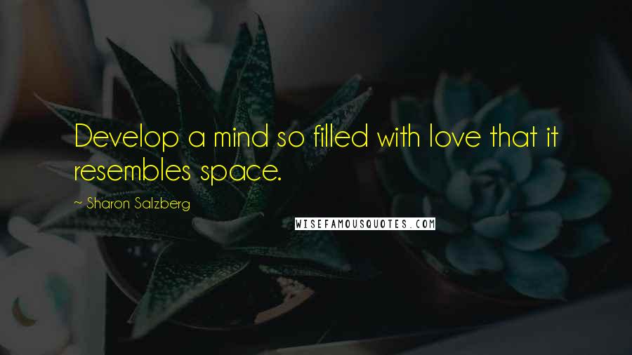 Sharon Salzberg Quotes: Develop a mind so filled with love that it resembles space.