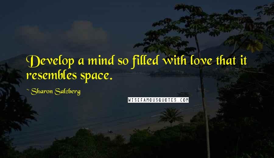 Sharon Salzberg Quotes: Develop a mind so filled with love that it resembles space.