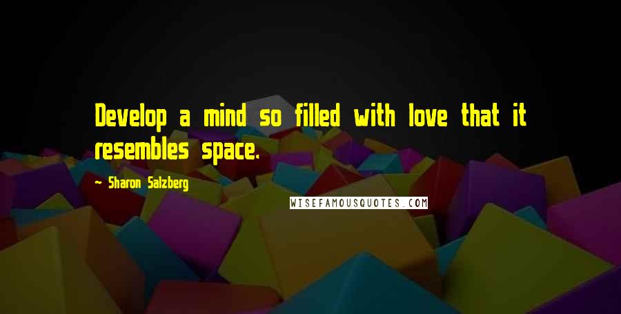 Sharon Salzberg Quotes: Develop a mind so filled with love that it resembles space.