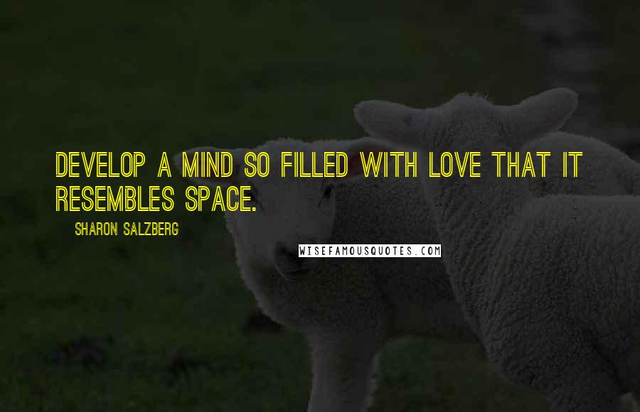 Sharon Salzberg Quotes: Develop a mind so filled with love that it resembles space.