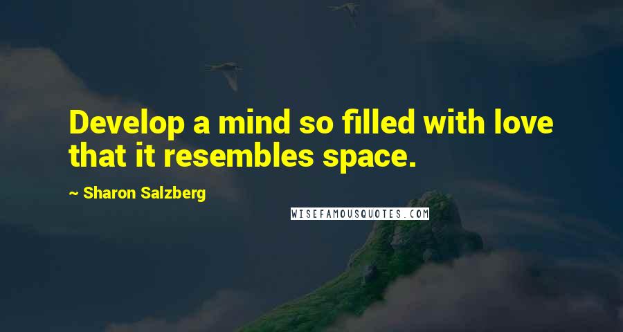 Sharon Salzberg Quotes: Develop a mind so filled with love that it resembles space.